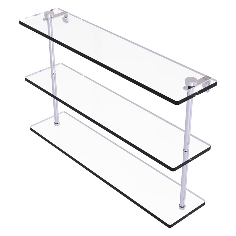 Gober 3 Piece Tiered Shelf, 22", Polished Chrome