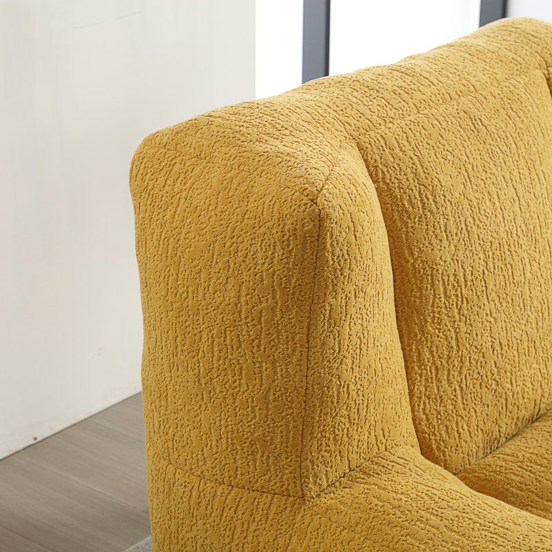 Fluffy Bean Bag Chair, Yellow Velvet