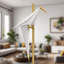 Lampe sur pied moderne avec lumière à DEL Origami-1077794511