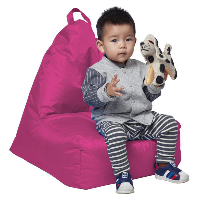 Cali Soft Seating Small Bean Bag Chair, Raspberry Nylon