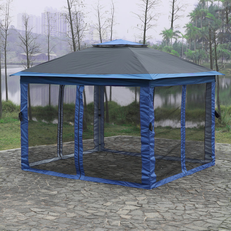 Abri de jardin en acier de l 10 pi x P 10 pi, Bleu