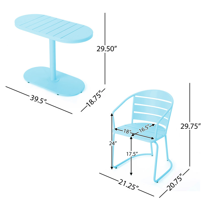 SANTA MONICA BISTRO SET, Light Blue