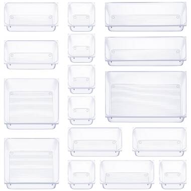 Rebrilliant 28 PCS Clear Plastic Drawer Organizers Set, 4-Size