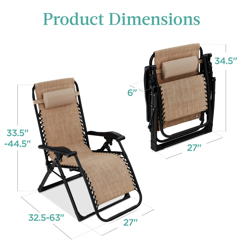 Rodriga Folding Zero Gravity Chair, Wheat