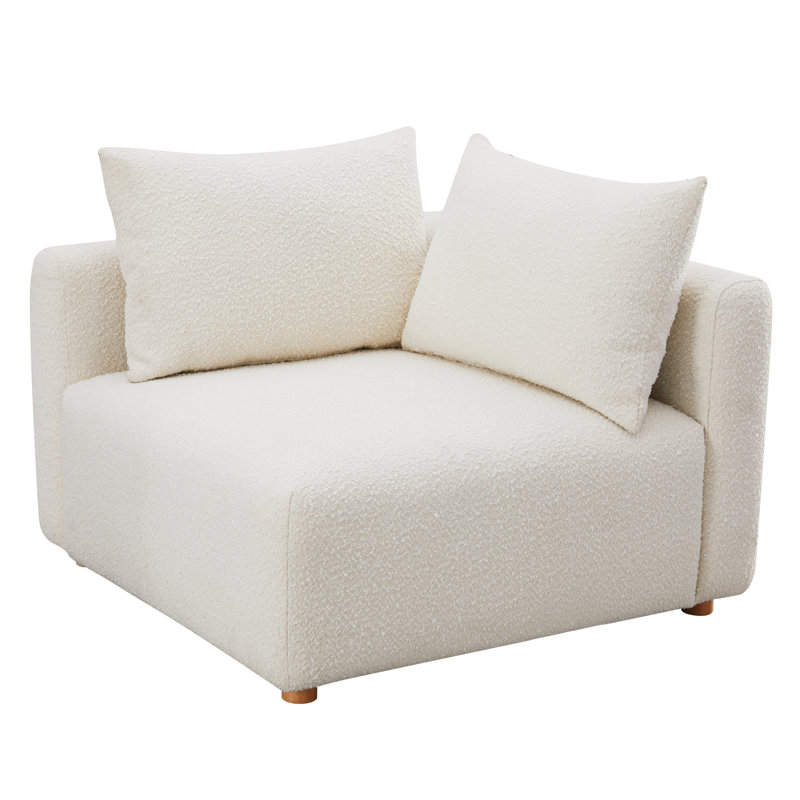 Gainsborough Cream Boucle Modular Corner Chair, Tan, Cream