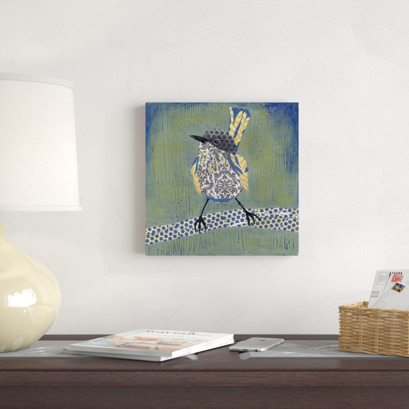 " Patchwork Wren I " by Grace Popp, 12" H x 12" W x 1.25" D