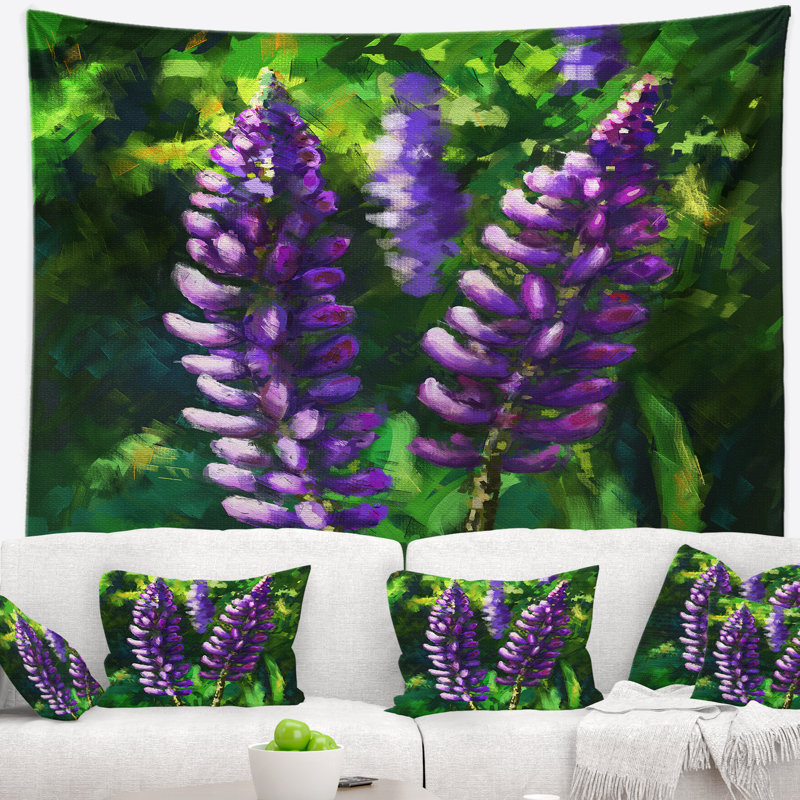 Tapisserie de fleurs de lupin Floral, H 50 po x l 60 po