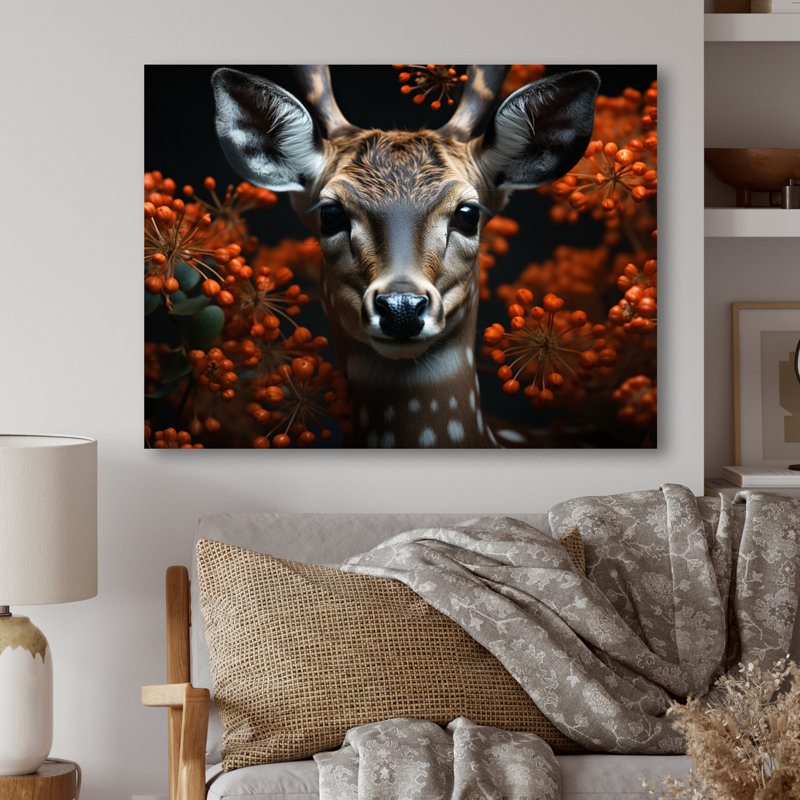 Antilope Portrait I - animaux, art mural en métal, H 30 po x l 40 po x P 1 po