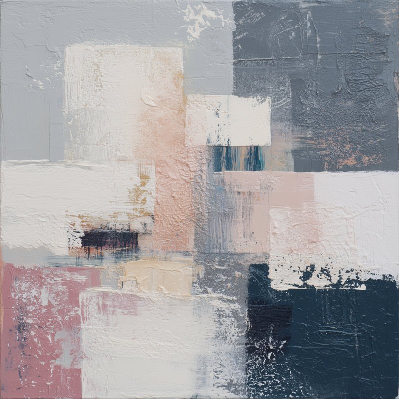 Study in Bluch and Slate, 30" H x 30" W