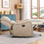 Fauteuil inclinable manuel en cuir végétalien moderne large de 37 po avec porte-gobelet Westwick-180174633