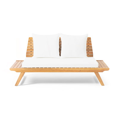 Unique Wide Seat Design Outdoor Loveseat With Water-Resistant Cushions