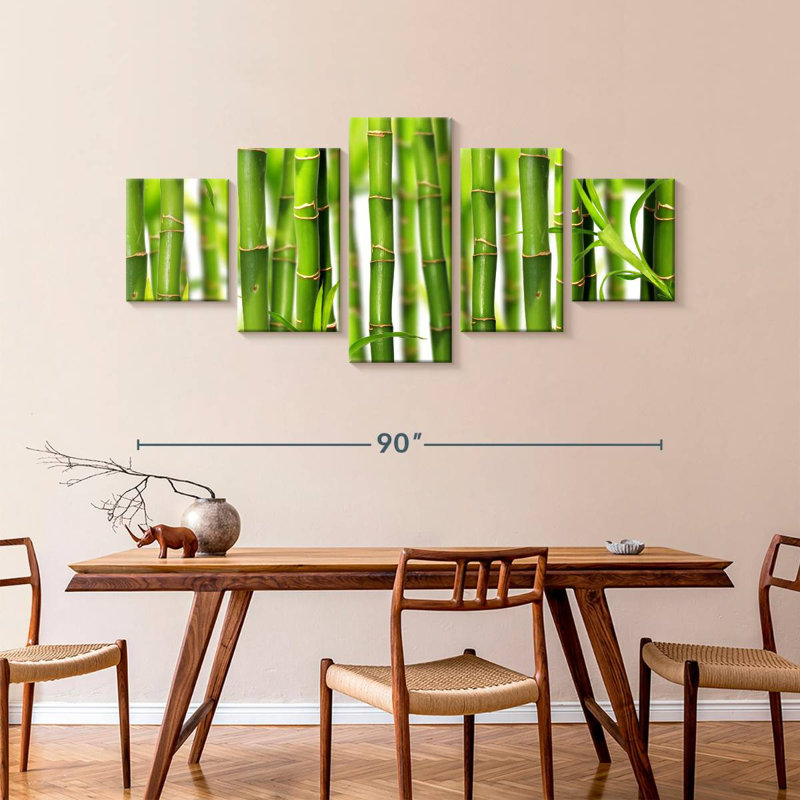 Green Bamboo Grove, 42" H x 92" W