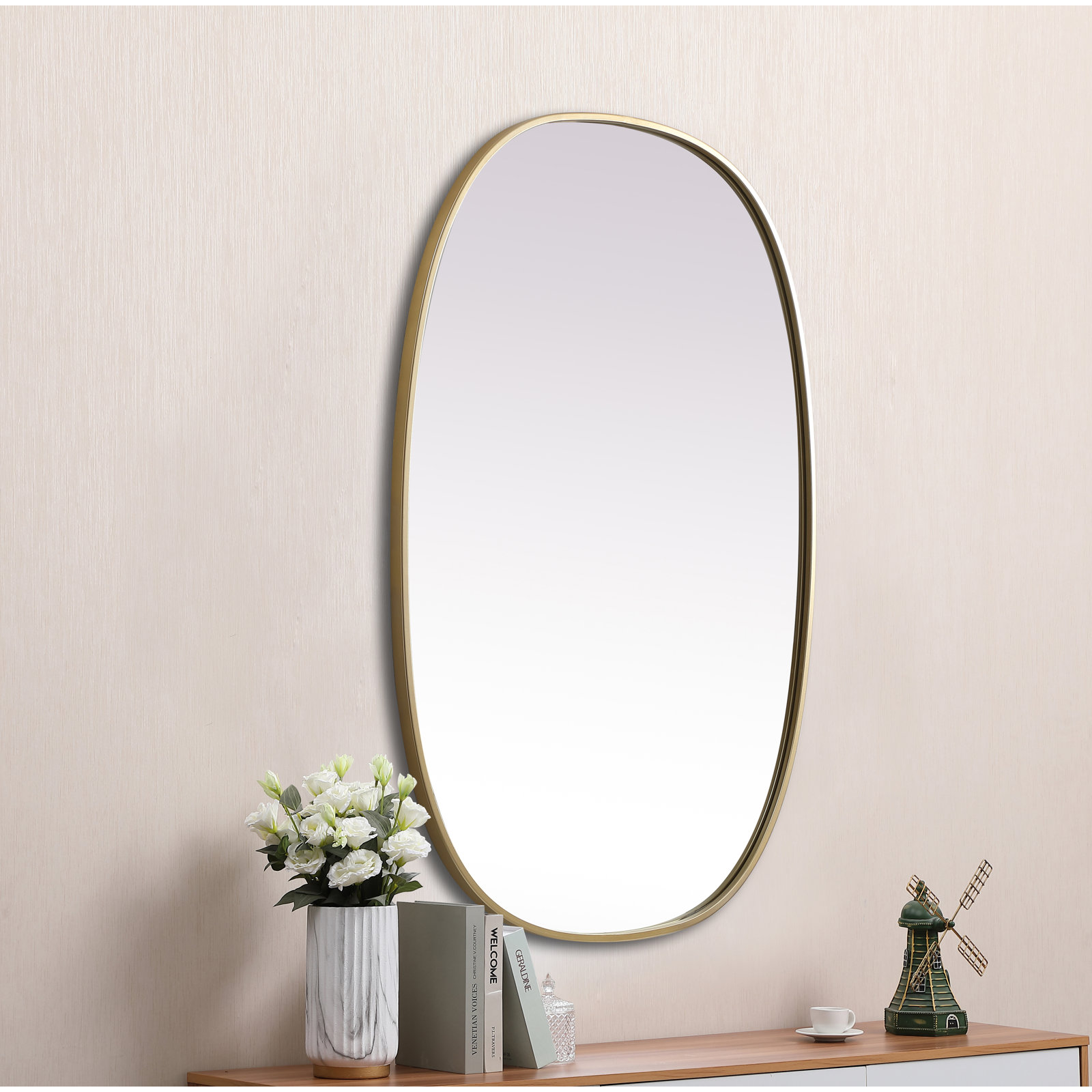 Sabine Accent Mirror, Brass, 40" x 27"