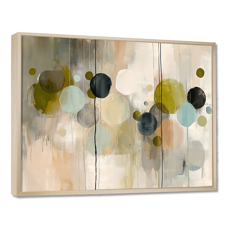 Minimalisme, encre grise et beige éruptive I - art cinétique, art mural grand, H 12 po x l 20 po, Floater Framed, Natural