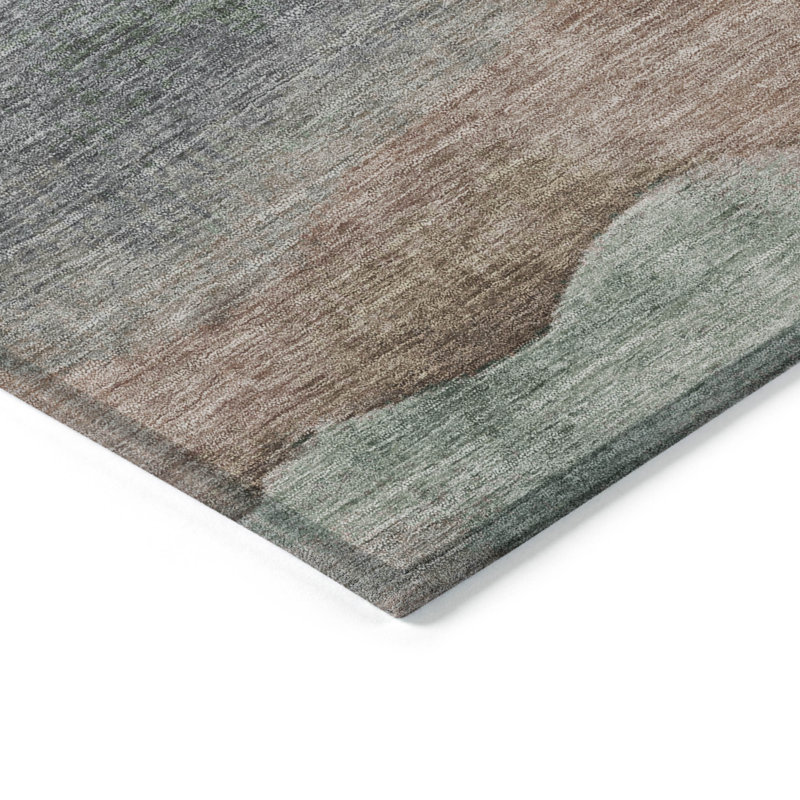 Machine Washable Indoor/Outdoor Xhevrie Salmon Rug, Round 8'