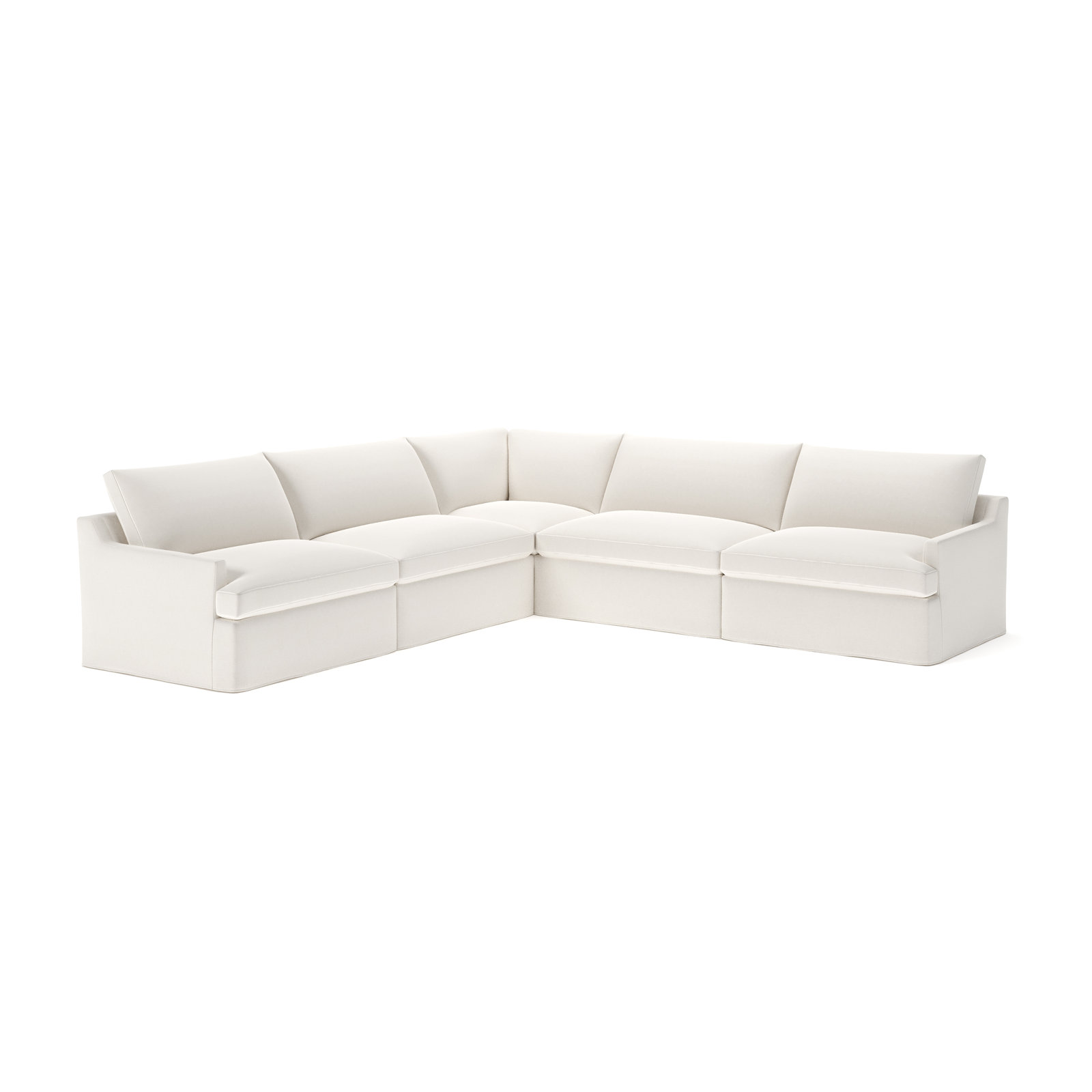 Wrenley Reversible Sectional, Lena Off White Performance Linen Blend
