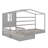 Solid Bed L Structure With Fence And Slatted Frame