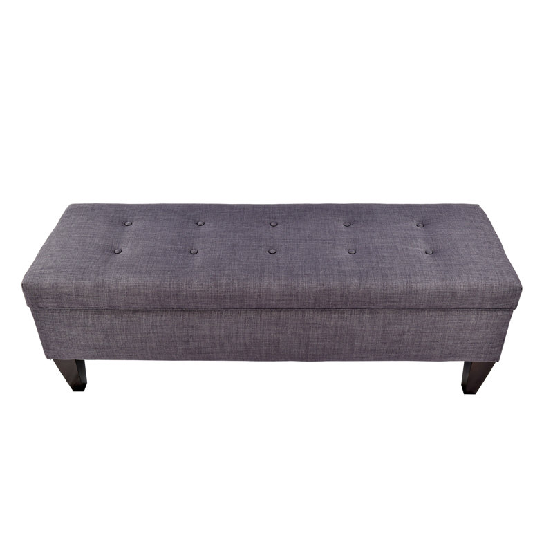 Banc de rangement rembourré Conyer, Gris moyen
