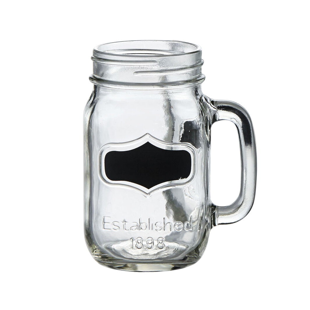 18oz Old Fashioned Soccer Ball Mason Jar Drinking Glasses Mugs with Handles