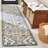 Linh Hand Tufted Wool/Cotton Patchwork Rug in White/Blue-323739864