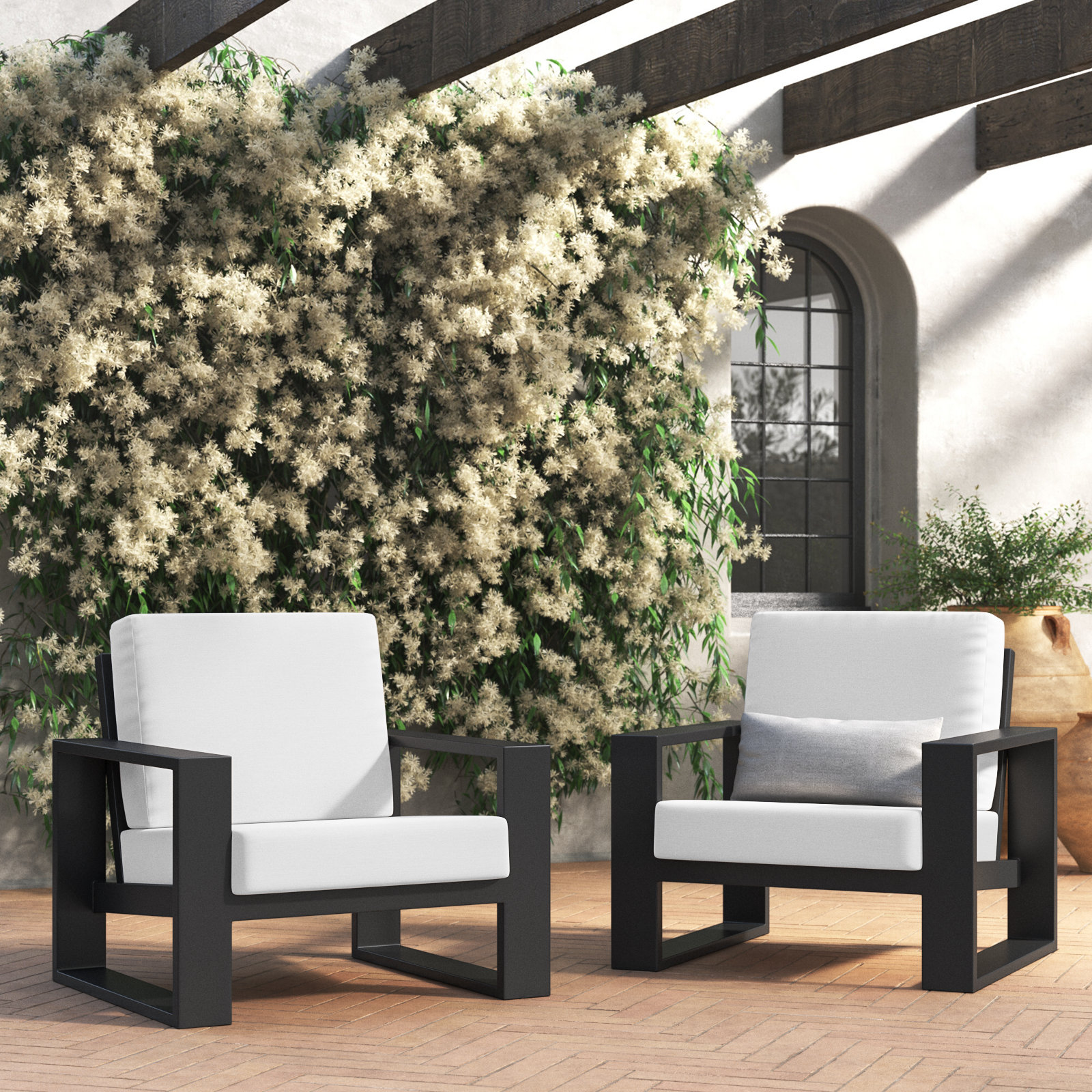 Aluminum Outdoor Lounge Chair , Sunbrella® Cushions Included