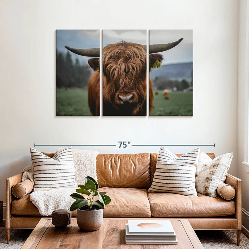 German Highland Cow, 36" H x 57" W