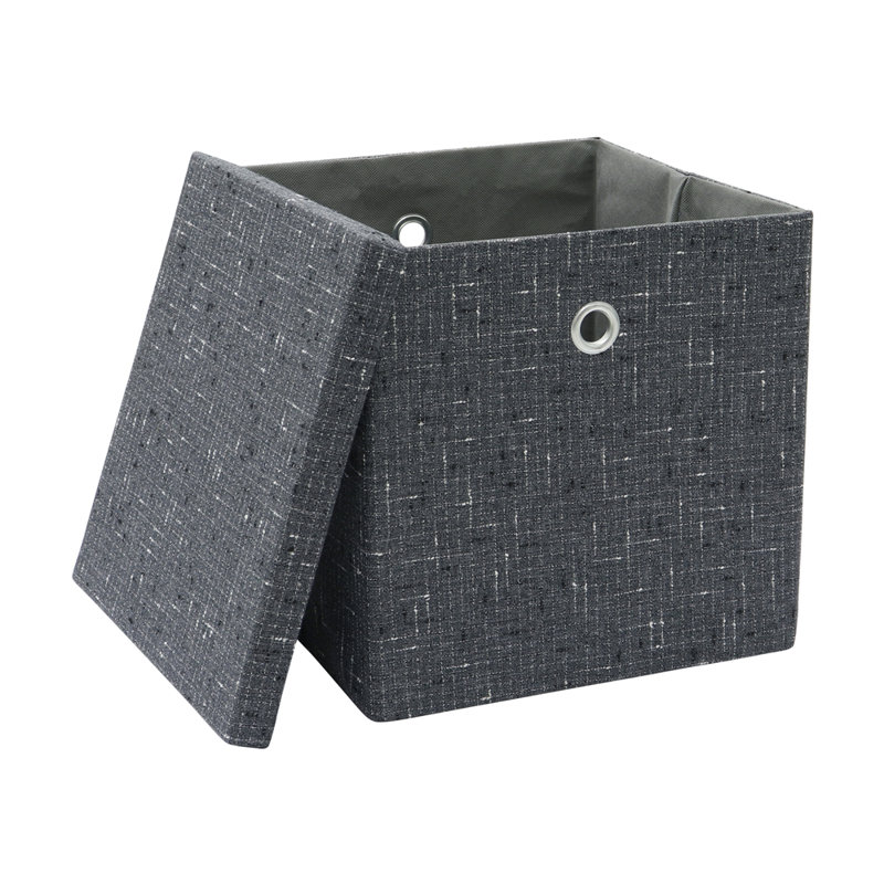 JVL Fabric Decorative Basket, Shadow