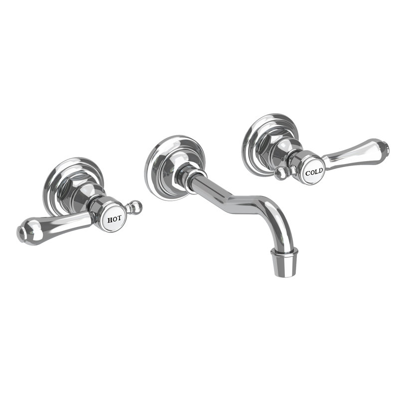 Chesterfield Wall Mount Bathroom Faucet, Polished Chrome