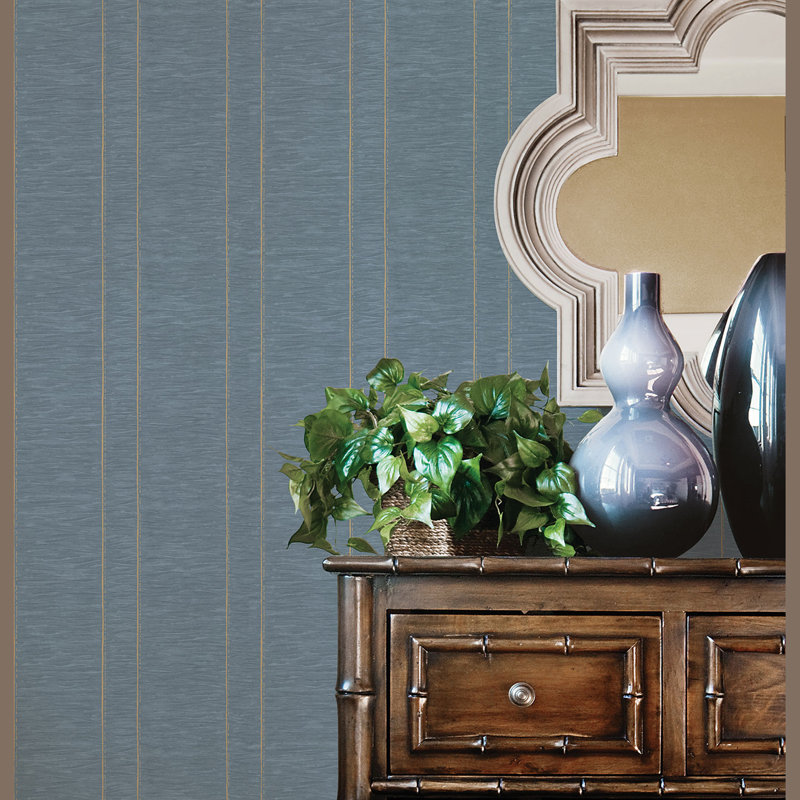 Palazzo 2 Pleated Stripe Wallpaper Roll, Blue