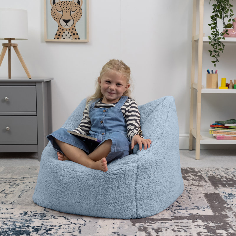 Kids Natalia Fleece Armchair Bean Bag, Blue