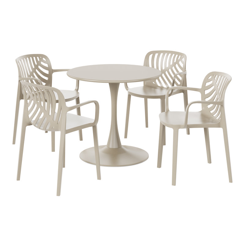 Ensemble repas extérieur pour 4 personnes, H 29 po x l 31,5 po x P 31,5 po, Beige, 4