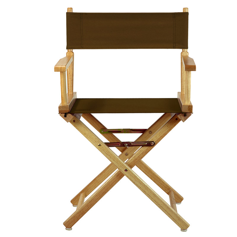 Chaise de réalisateur pliante 18 po, Naturel, Brun