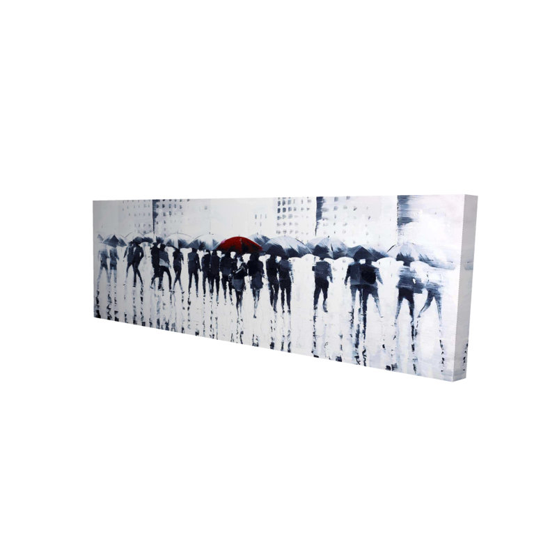 Silhouettes marchant sous la pluie | Décoration de chambre à coucher moderne