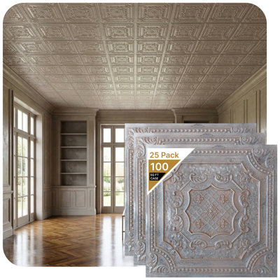 Elizabethan Shield 2 Ft. X 2 Ft. Drop-In Or Glue-Up PVC Ceiling Tile