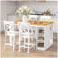 Ensemble de table de salle à manger à hauteur de comptoir en bois massif 60Lx30W avec tablettes de rangement à 3 niveaux-1427592272