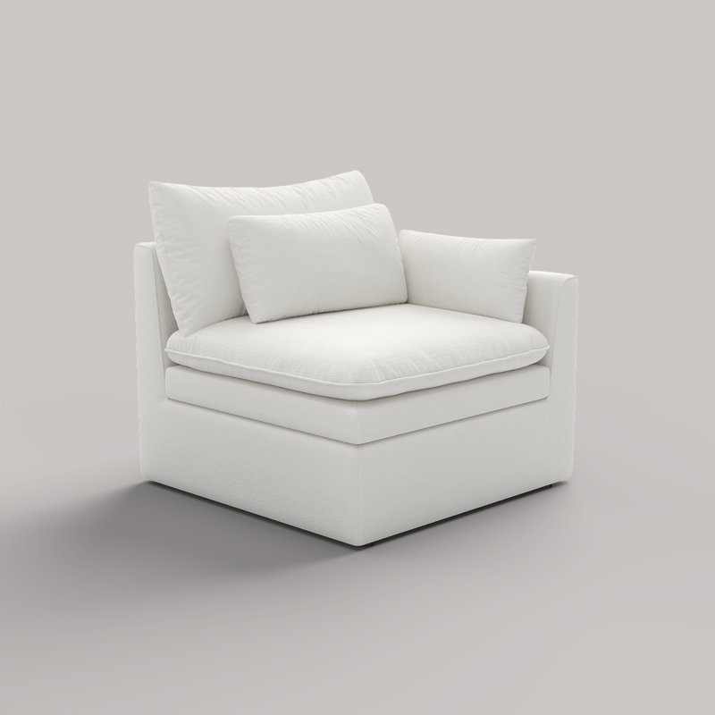 Fauteuil modulaire Laron avec coussin double à gauche Laron, Blanc