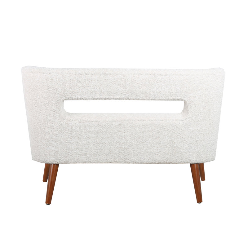 Ashyia 45.47'' Loveseat with Rubberwood Legs, Beige