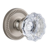 Grandeur Newport Rosette Double Dummy with Fontainebleau Crystal Door Knob