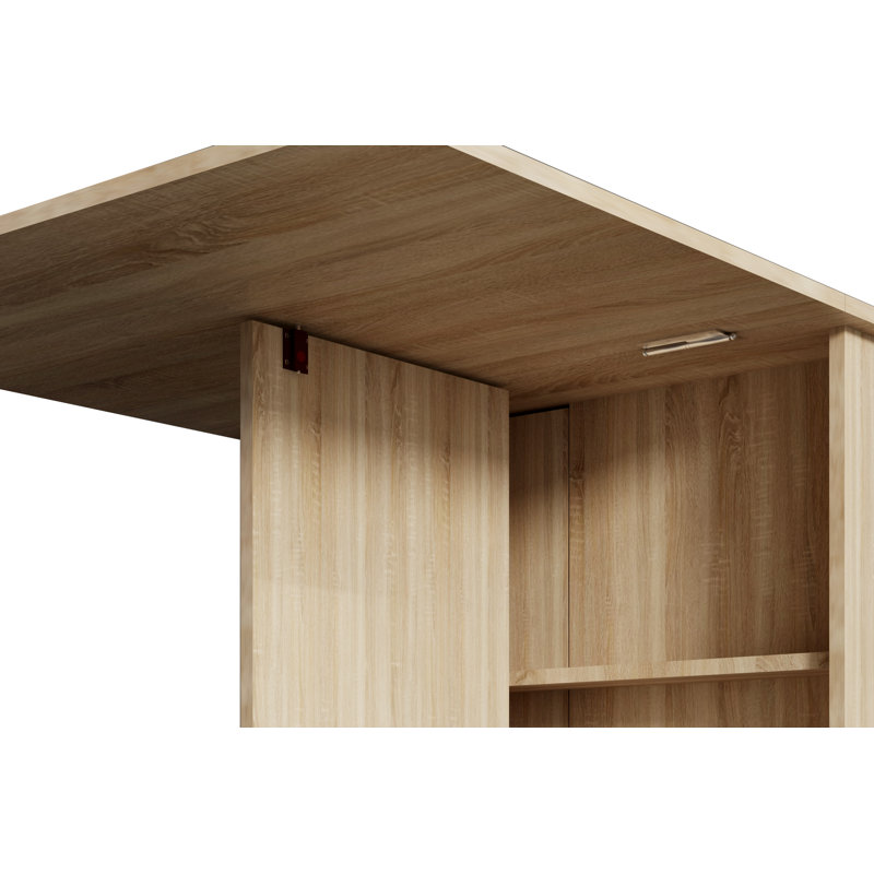 Table de cuisine pliante - Table de salle à manger multifonctionnelle sur roulettes avec rangement