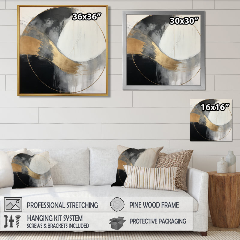 «Full Moon Time Balance II», art mural abstrait, Toile tendue, H 36 po x l 36 po x P 1,5 po