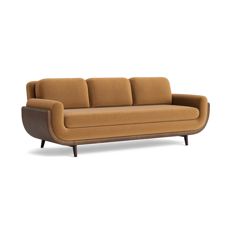 Regatta 90 Sofa, Performance Velvet - Hazelnut/Bedford - Tobacco, Java