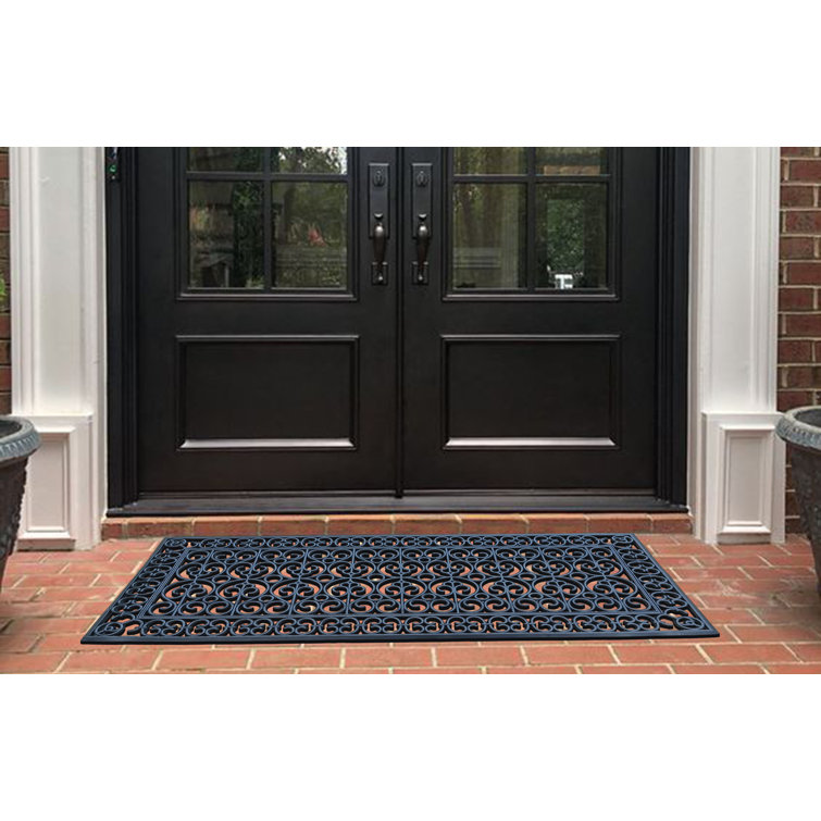 A1 Home Collections A1HC Natural Coir & Rubber Hand Flocked Large Monogrammed Door Mat 30x60 Inches - 30x60 - x