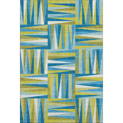 Premium Machine Washable Collett AMF1012 Squares Rug