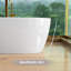 Baignoire autoportante 67 "x 33" x 22 "avec drain central en blanc brillant