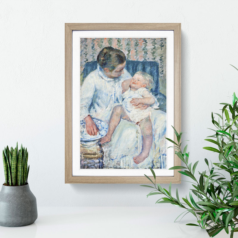 Mother and Child Vol.2 by Mary Cassatt - Picture Frame Painting, 65cm H x 48cm W x 2cm D, Oak Framed