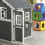 Outsunny Wooden Playhouse for Kids Outdoor Wendy House with Doors Grey