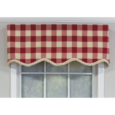 Cotton Blend Gingham Scalloped Window Valance
