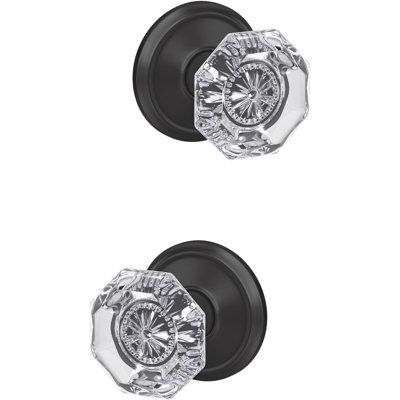 Custom Alexandria Non-Turning Glass Knob with Alden Trim