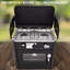 Four de camping d'extérieur au gaz avec sac de transport Hike Crew | Plaque de cuisson et four portatifs au propane 2 en 1 avec cuisinière à 2 brûleurs, allumage automatique, arrêt de surchauffe, thermomètre intégré, régulateur de tuyau