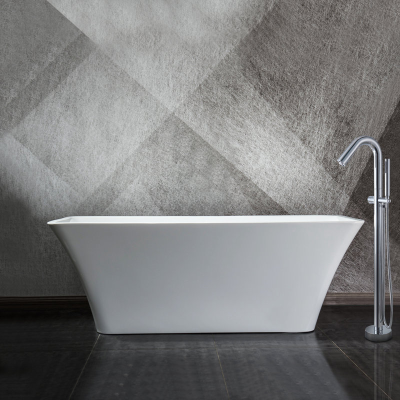 55'' x 28.5'' Freestanding Soaking Acrylic Bathtub